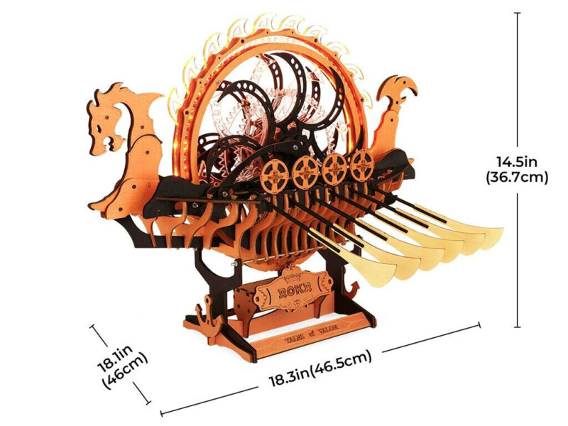 RoboTime 3D dřevěná skládačka Vikinská dračí loď